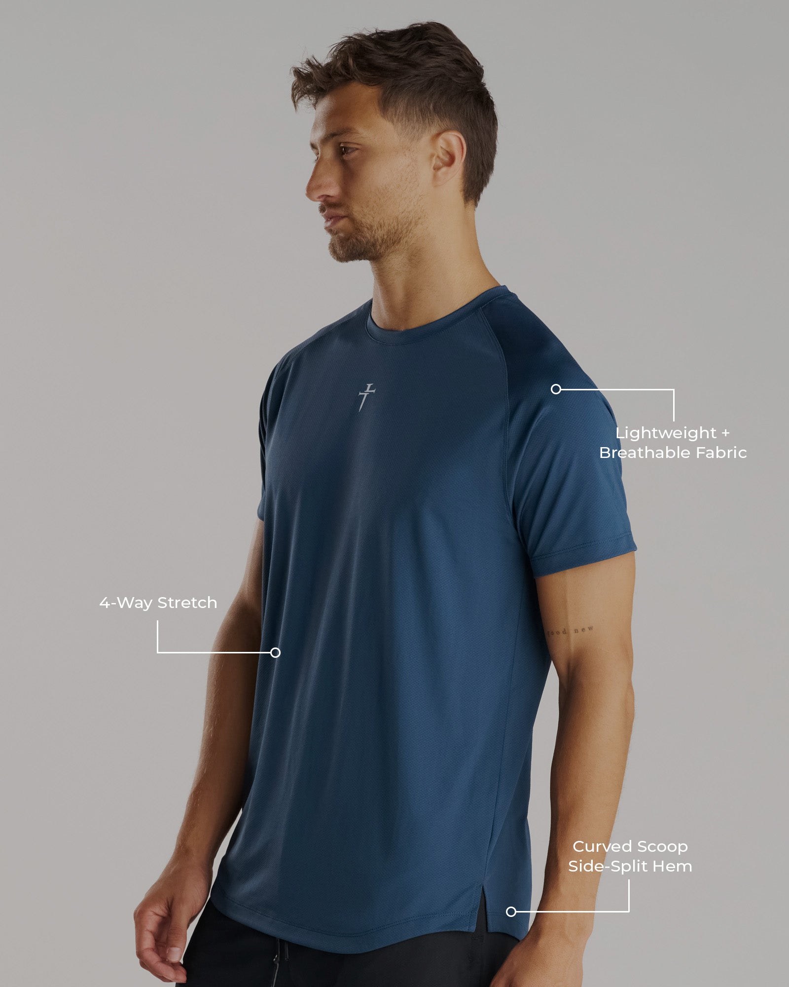 Pro-Tech Tee "Cross" - Midnight Navy
